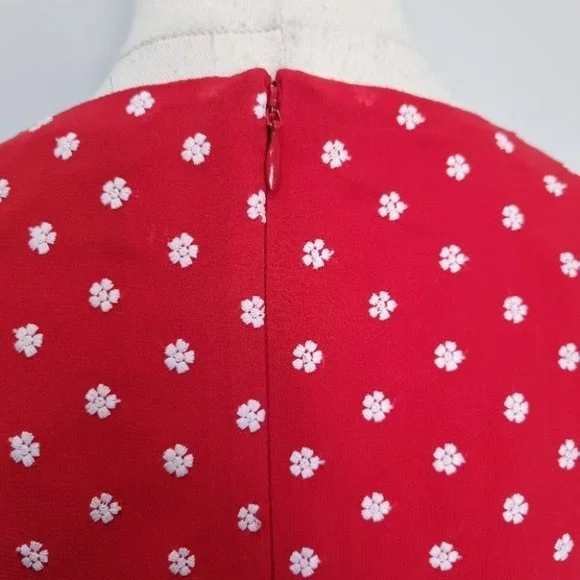 Finders Keepers Blossom Red & White Floral Embroidered Mini Dress Size XL - Picture 7 of 8